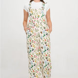 Floral Garden Print Overalls