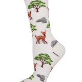 MeMoi Oh Deer Bamboo Blend Crew Socks