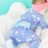 Baby Girls Starry Dreams Bamboo Viscose Footed Ruffle One Piece Pajama