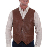 Vintage Mens Brown Leather Vest