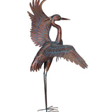 Copper Patina Heron Statues