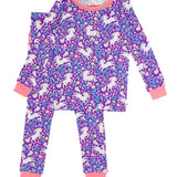 Unicorn Meadow Ruffle Long Sleeve Pajama Set with Signature Rear Ruffles