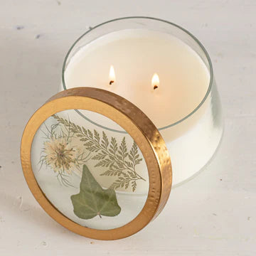 Large Pressed Flower Candle Forest
