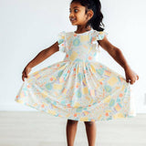 Campus Cutie Flutter Sleeve Twirl Dress