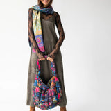 Cozy Blanket Scarf - Blue Patchwork