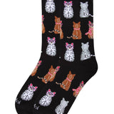 MeMoi Studious Cats Bamboo Blend Crew Socks