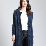 Plush Houndstooth Cozy Coat