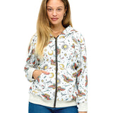 Zip-up Hoodie Whimsical Butterfly Celestial Print