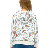 Zip-up Hoodie Whimsical Butterfly Celestial Print