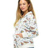 Zip-up Hoodie Whimsical Butterfly Celestial Print