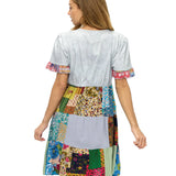 Patchwork Sleeved Mini Dress