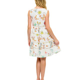 Cotton Dress Whimsical Butterfly Print