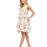 Cotton Dress Whimsical Butterfly Print
