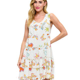 Cotton Dress Whimsical Butterfly Print