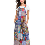Boho Print Tie Dye Patchwork Overall