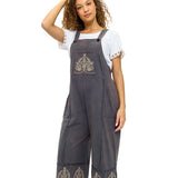 Boho Embroidered Details Midi Overall