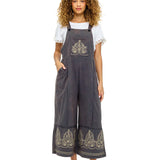 Boho Embroidered Details Midi Overall