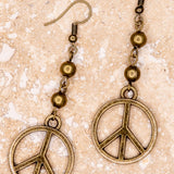Peace Earring in Bronze