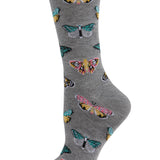 MeMoi Butterfly Bamboo Blend Crew Socks