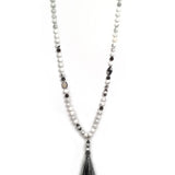 White Howlite Necklace with Tassle