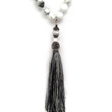 White Howlite Necklace with Tassle