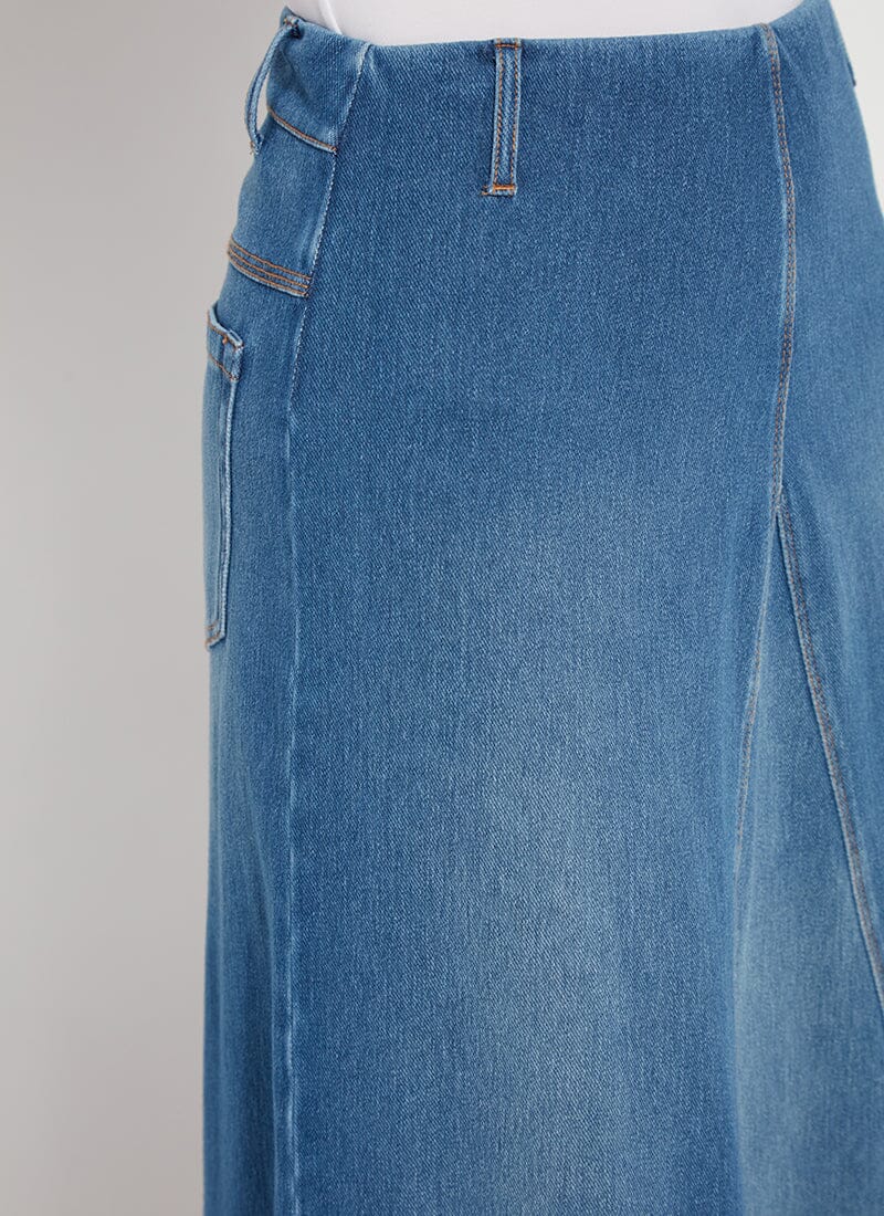 Camille Denim Maxi Skirt Side Close Up