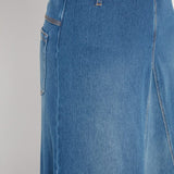 Camille Denim Maxi Skirt Side Close Up