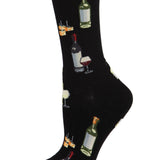 MeMoi Wine and Cheese Bamboo Blend Crew Socks