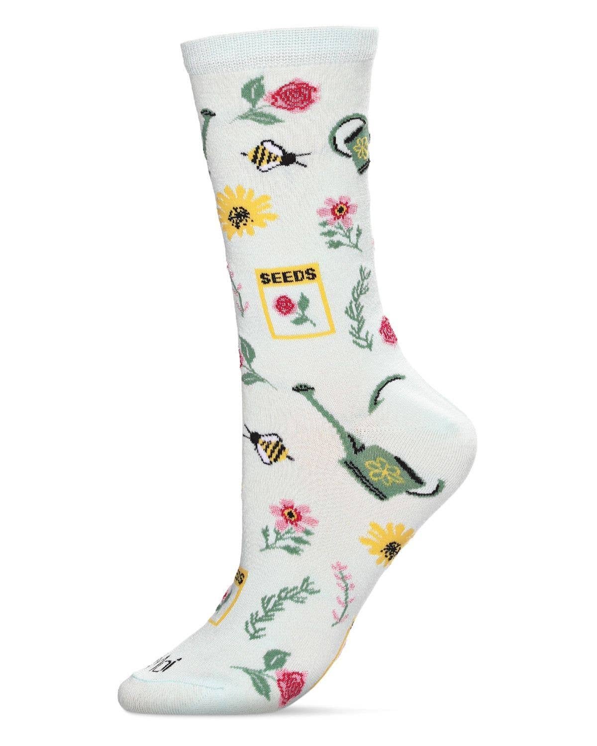 Flower Garden Bamboo Blend Crew Sock