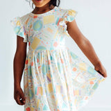 Campus Cutie Flutter Sleeve Twirl Dress