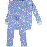 Girls Starry Dreams Bamboo Viscose Ruffle Long Sleeve Pajama Set