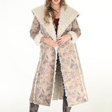 Dusty Floral Faux Suede/Shearling Reversible Coat