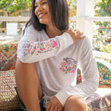 Oversized Cotton Doodle Tee - White