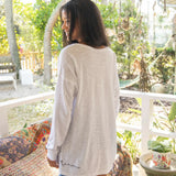 Oversized Cotton Doodle Tee - White