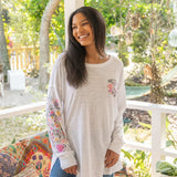 Oversized Cotton Doodle Tee - White