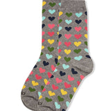 Multicolored Hearts Bamboo Crew Women's Socks