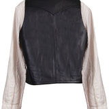 Button Front Leather Vest