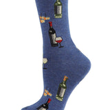 MeMoi Wine and Cheese Bamboo Blend Crew Socks