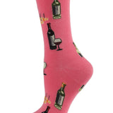 MeMoi Wine and Cheese Bamboo Blend Crew Socks