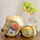 Watercolor Pressed Floral Candles