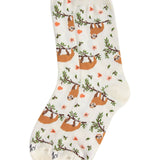 MeMoi Sloth Bamboo Blend Crew Socks