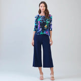Scoop Neck Half Sleeve Top - Floral Dream