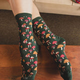 Mushroom Field Bamboo Blend Crew Sock