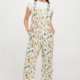 Floral Garden Print Overalls