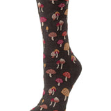 Mushroom Field Bamboo Blend Crew Sock