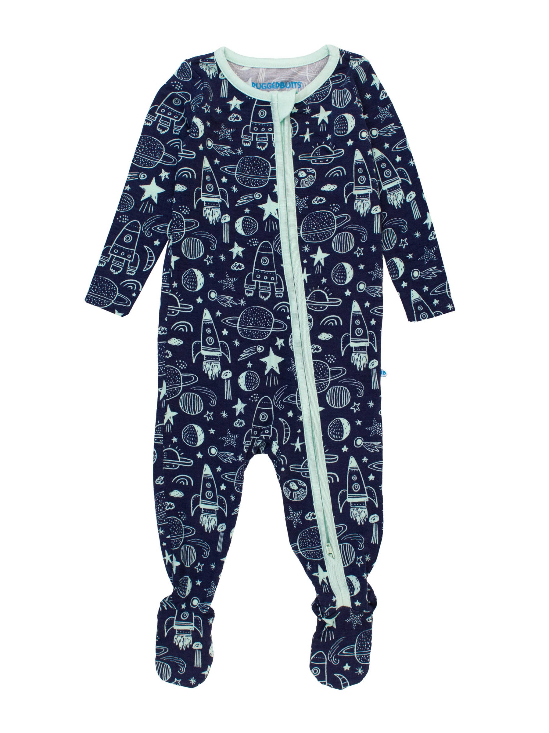 Baby Boys Blast Off Bamboo Viscose Footed One Piece Pajama