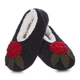 Winter Rose Chenille Sherpa-Lined Slippers