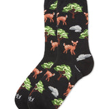 MeMoi Oh Deer Bamboo Blend Crew Socks