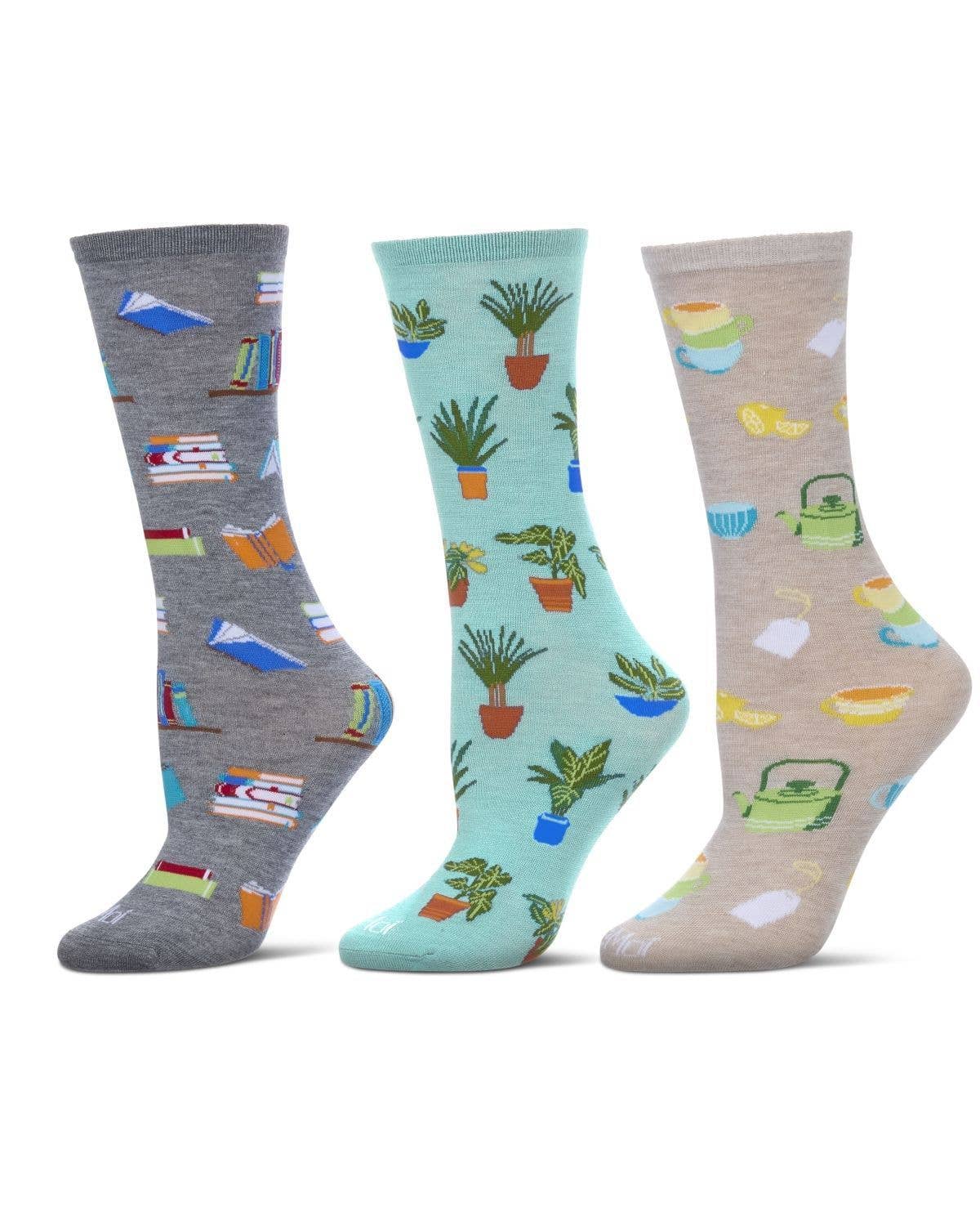 Memoi Booktrovert 3 Pack Sock Gift Set