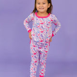 Sweetie-Saurus Dinosaurs Ruffle Long Sleeve Pajama Set with Signature Rear Ruffles